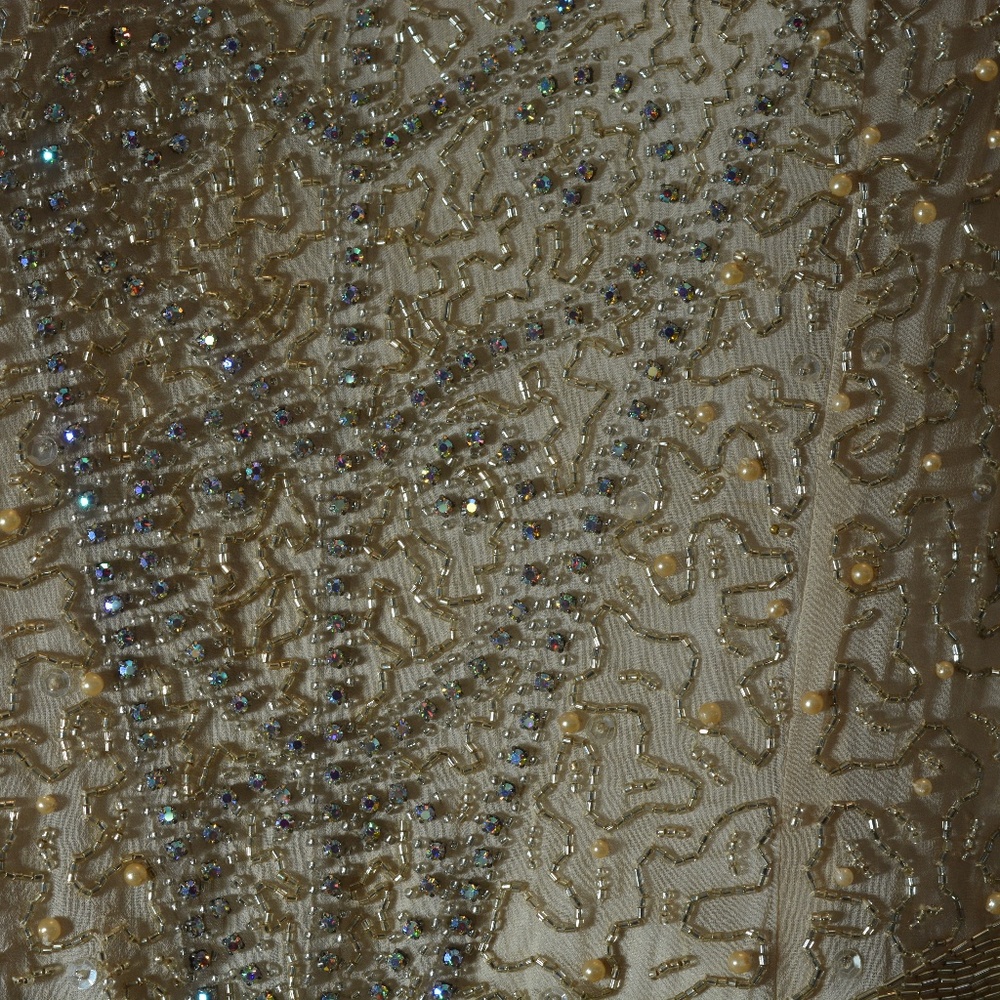 Rhinestone Beaded Long Dress SZ L